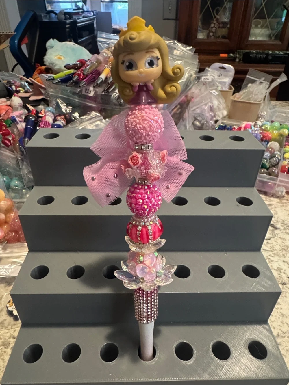 NWOT Disney Doorables Jeweled Princess Aurora Beaded Pen Handmade by Me